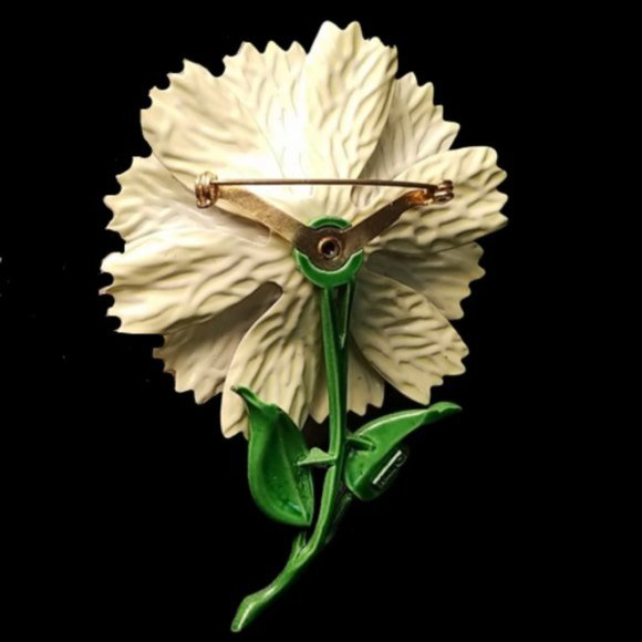 Vintage 1960's Hedy Yellow Enamel Flower Power Brooch - Picture 4 of 5